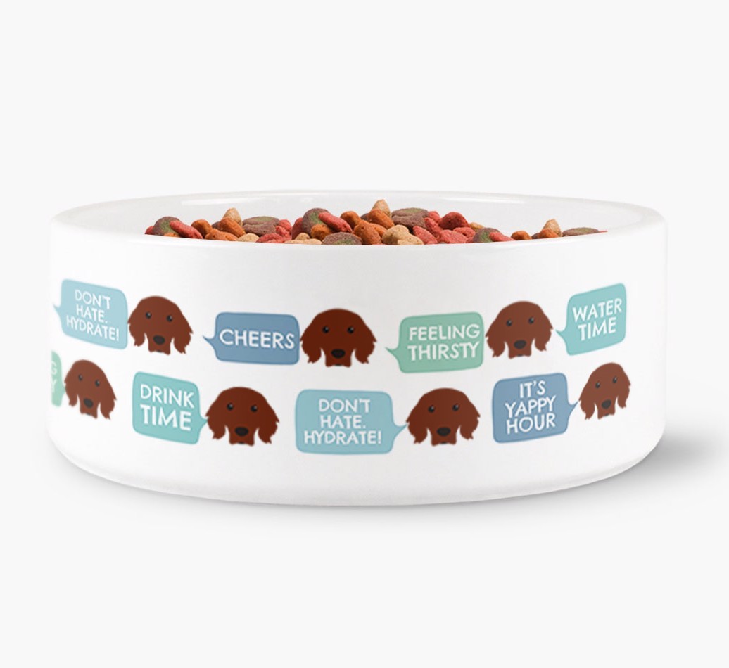 Speech Bubble Dog Water Bowl for your {breedFullName}