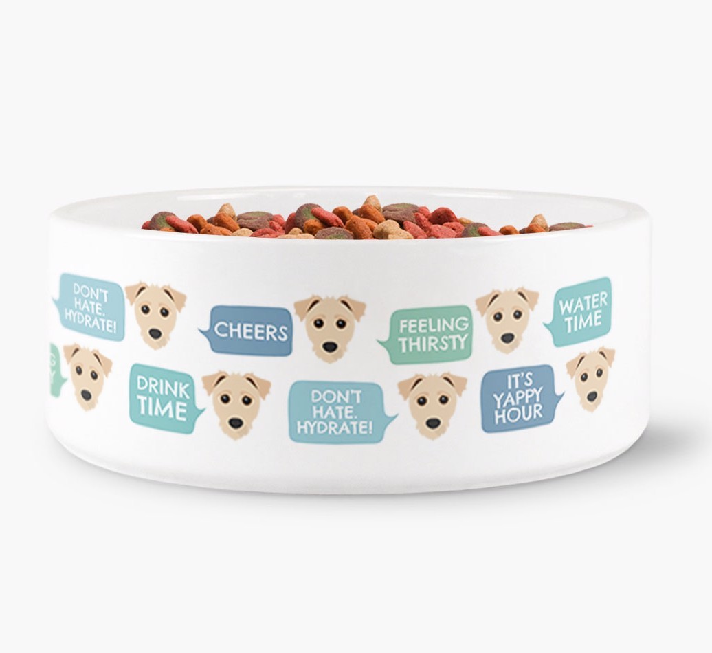 Speech Bubble Dog Water Bowl for your {breedFullName}