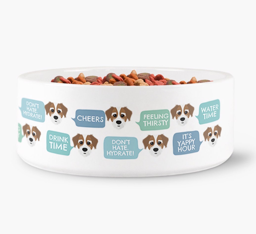 Speech Bubble Dog Water Bowl for your {breedFullName}