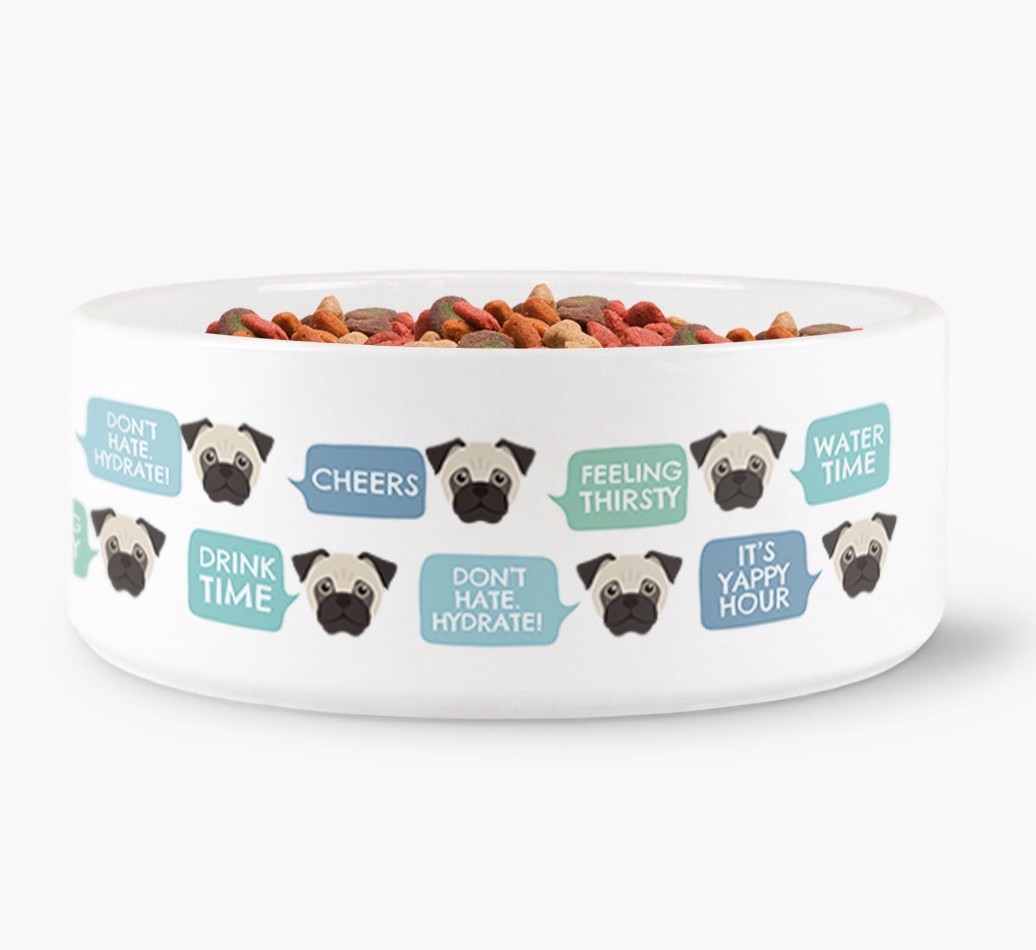 Speech Bubble Dog Water Bowl for your {breedFullName}