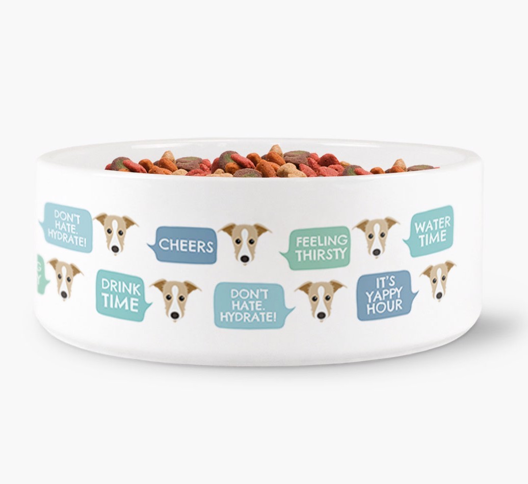 Speech Bubble Dog Water Bowl for your {breedFullName}