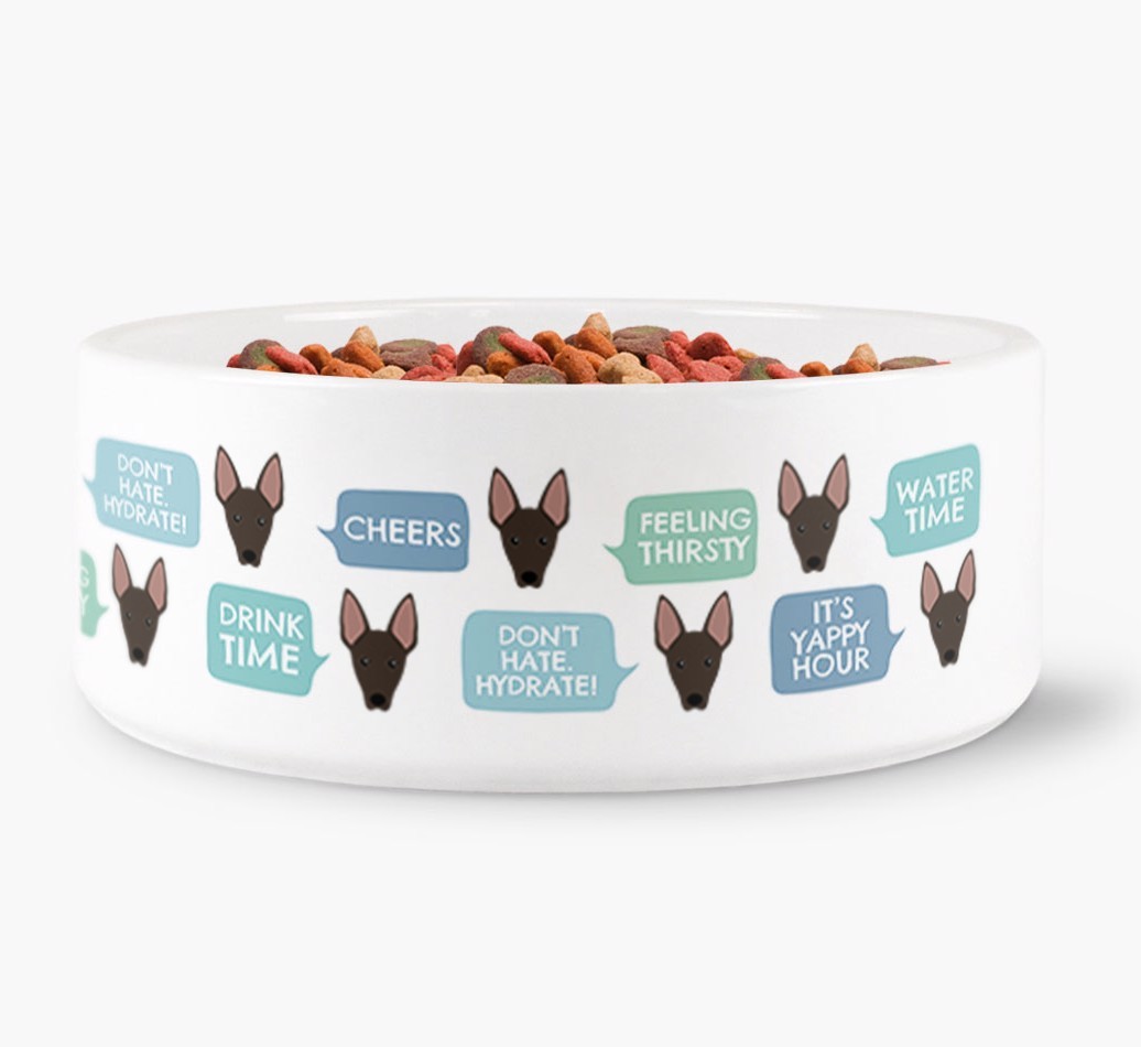 Speech Bubble Dog Water Bowl for your {breedFullName}