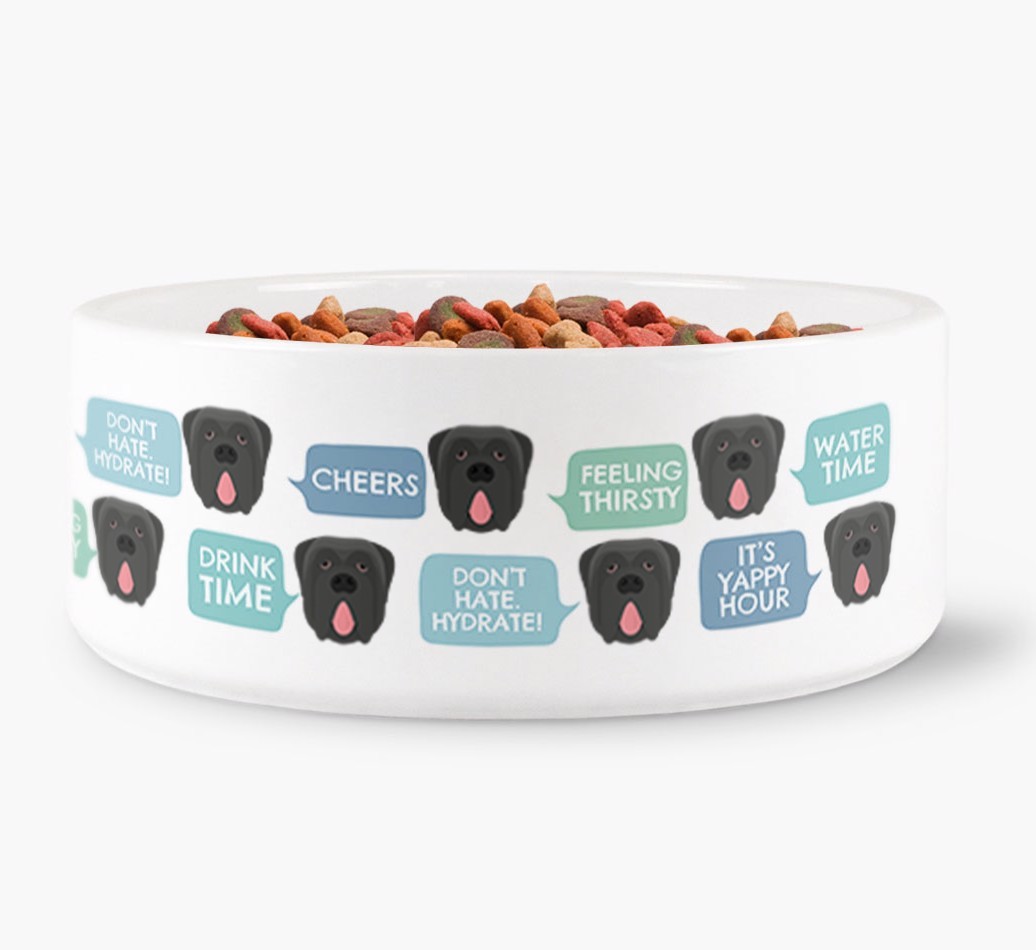 Speech Bubble Dog Water Bowl for your {breedFullName}