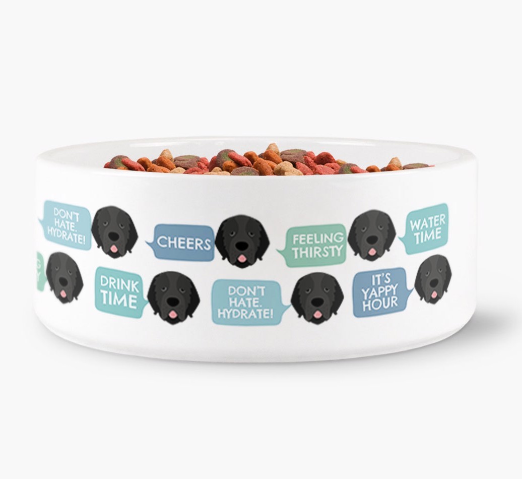 Speech Bubble Dog Water Bowl for your {breedFullName}