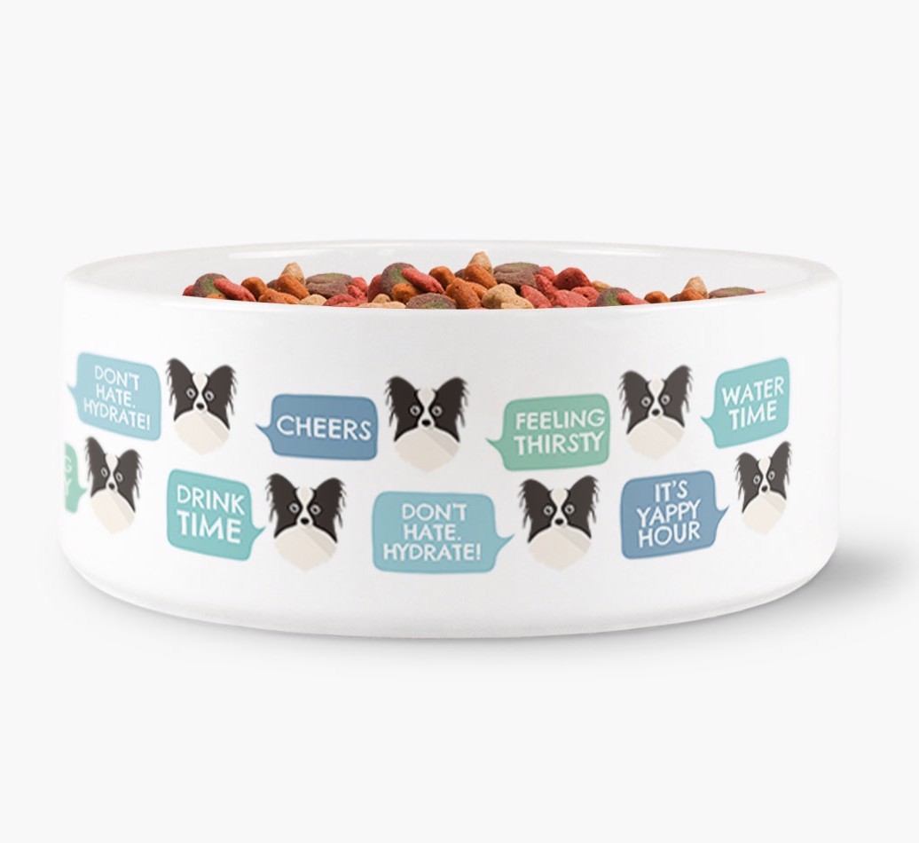 Speech Bubble Dog Water Bowl for your {breedFullName}
