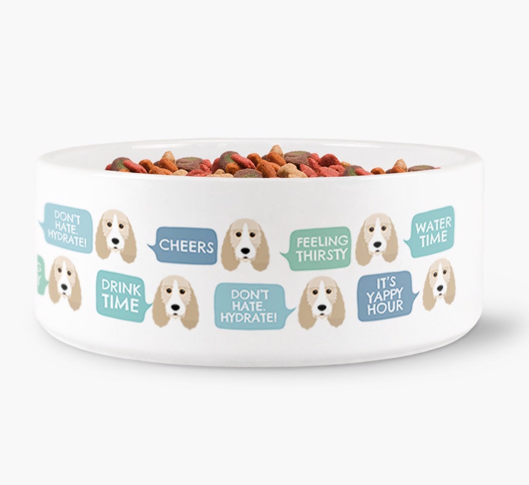 Speech Bubble Dog Water Bowl for your {breedFullName}