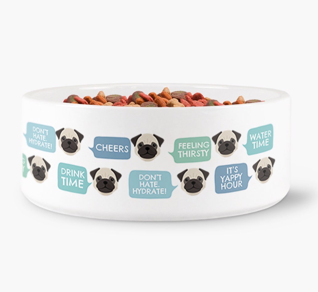 Speech Bubble Dog Water Bowl for your {breedFullName}