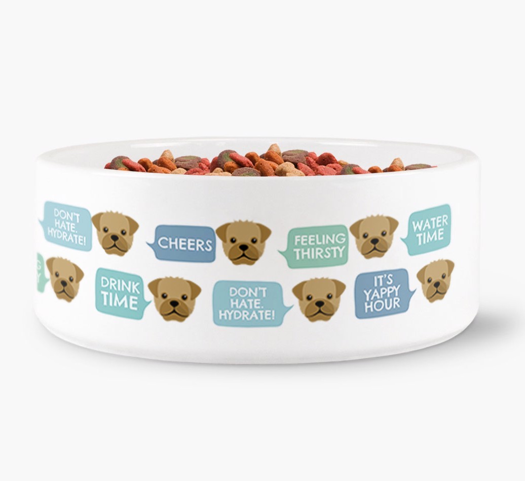 Speech Bubble Dog Water Bowl for your {breedFullName}