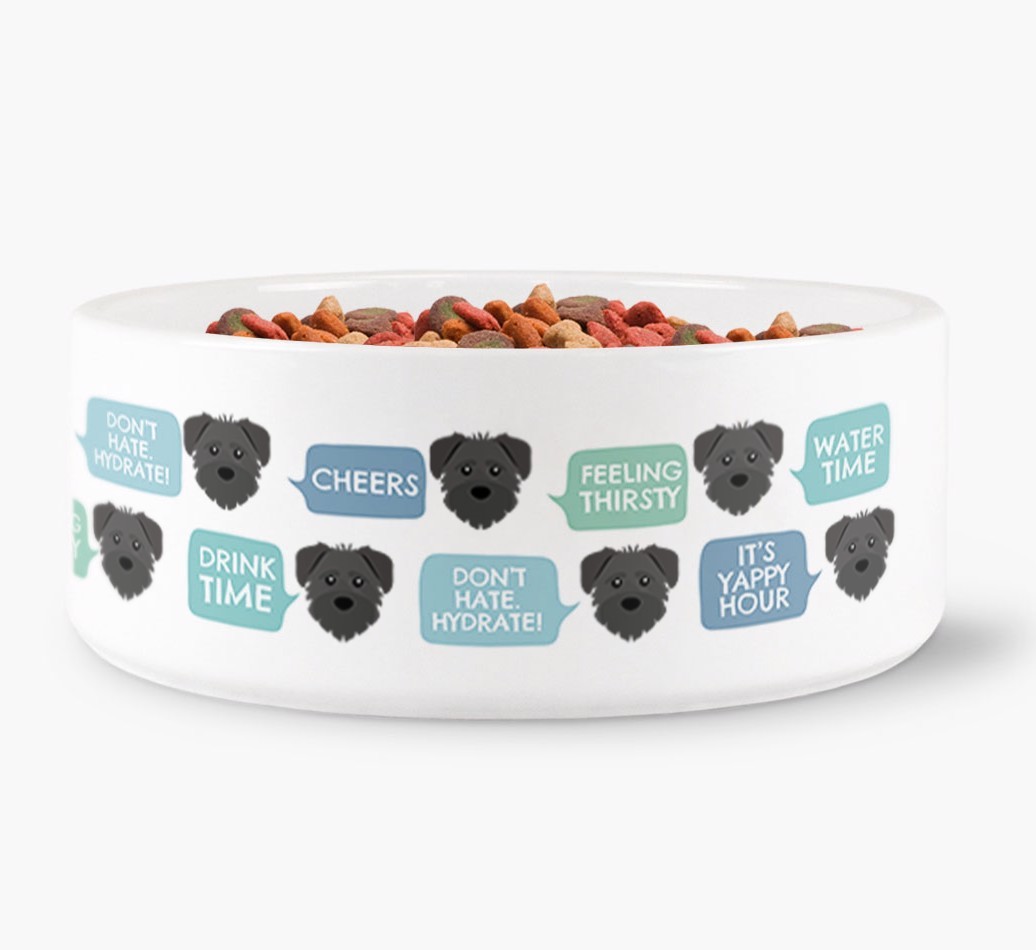 Speech Bubble Dog Water Bowl for your {breedFullName}