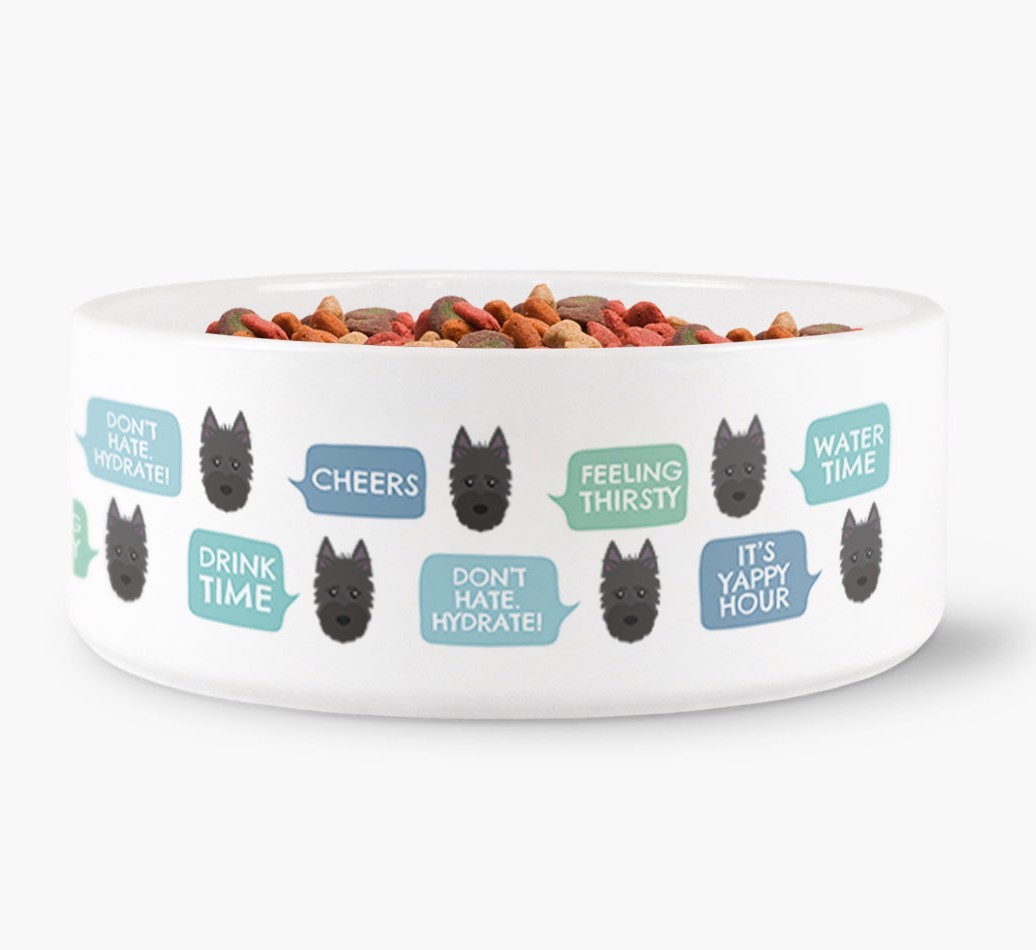 Speech Bubble Dog Water Bowl for your {breedFullName}