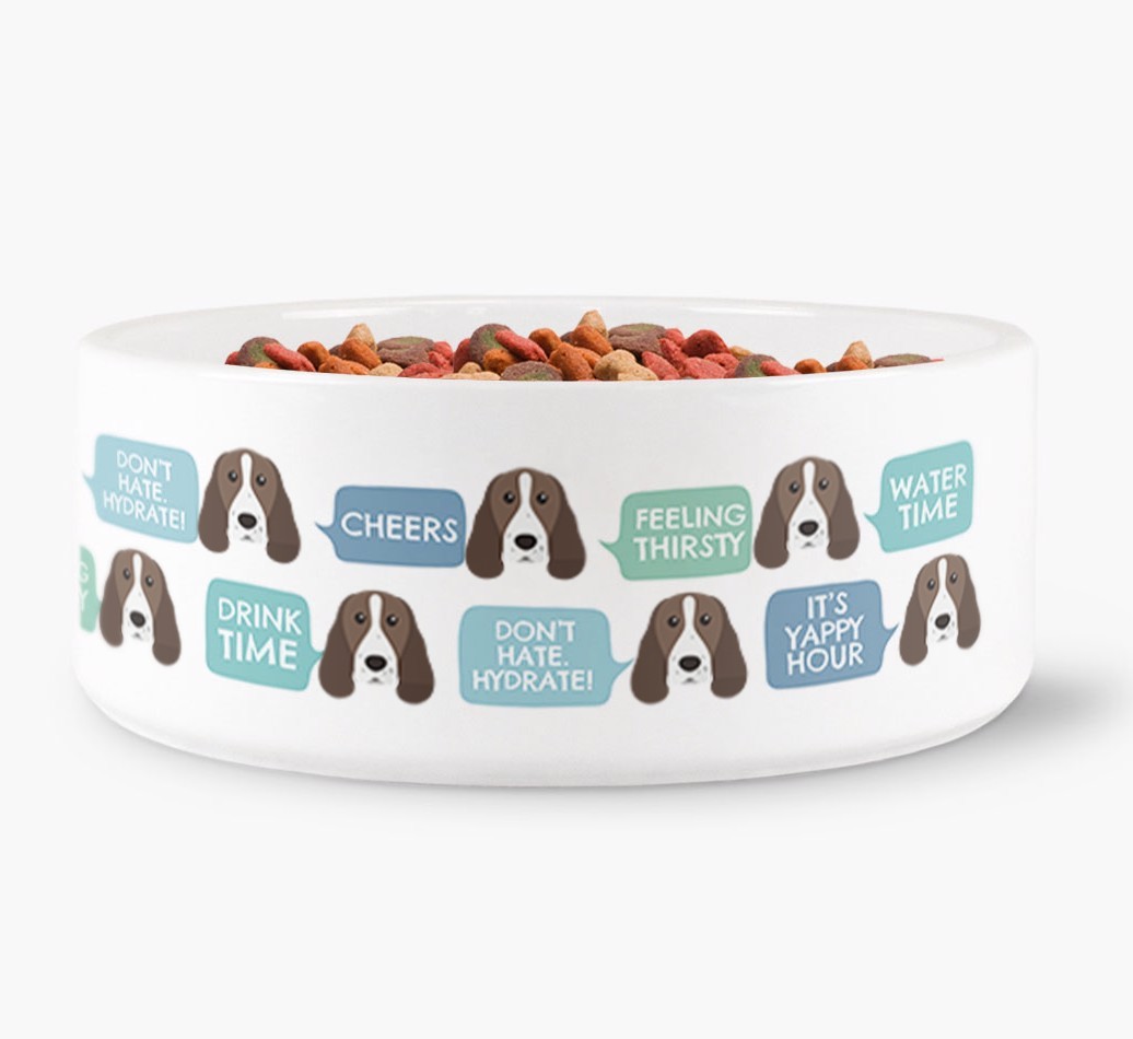 Speech Bubble Dog Water Bowl for your {breedFullName}