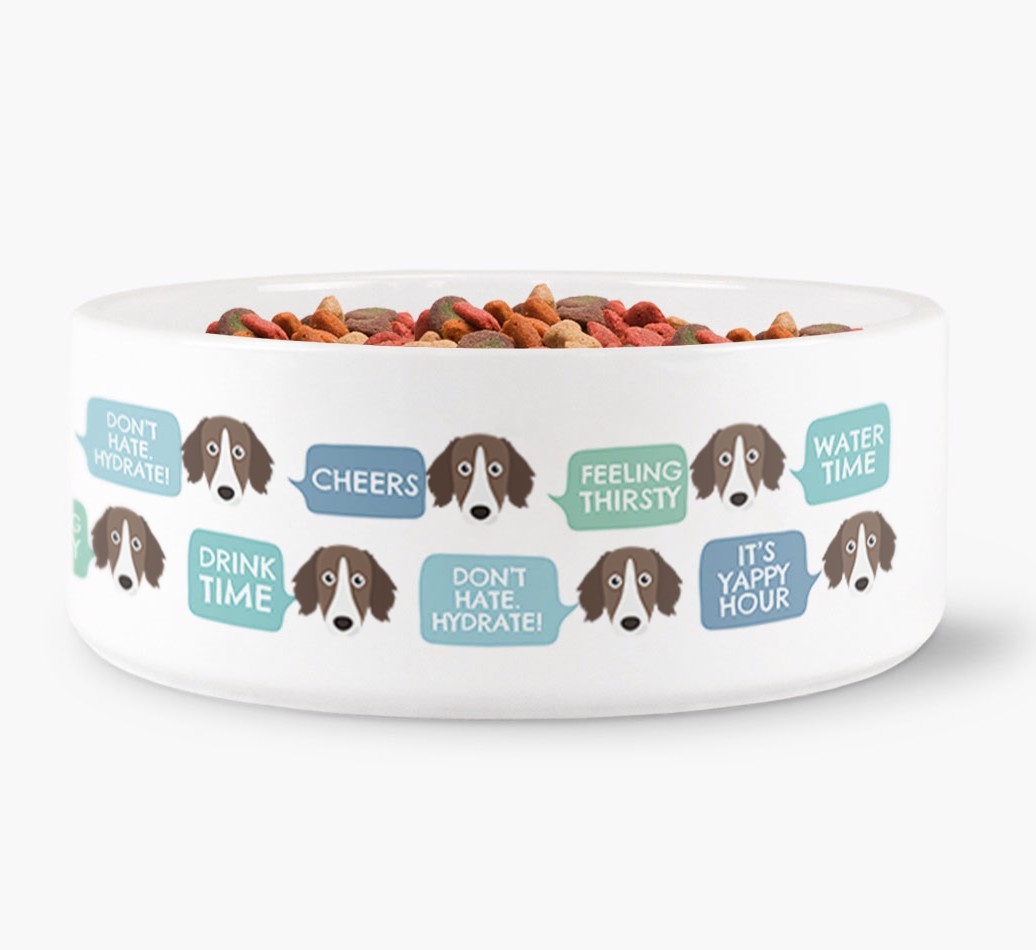 Speech Bubble Dog Water Bowl for your {breedFullName}
