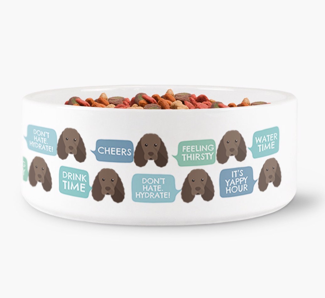 Speech Bubble Dog Water Bowl for your {breedFullName}