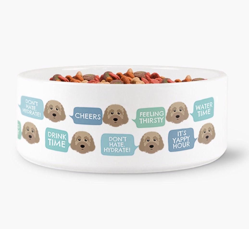 'Speech Bubble' - Personalized Dog Water Bowl for your {breedFullName}