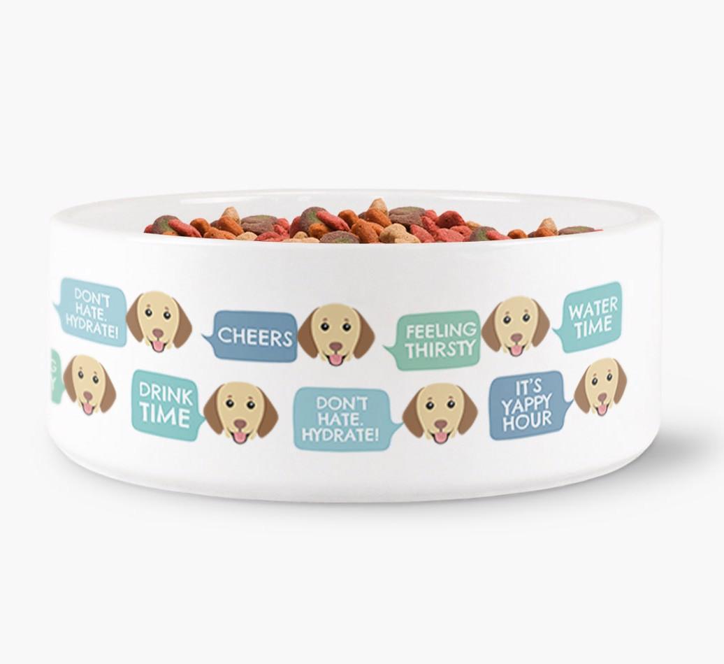 'Speech Bubble' - Personalized Dog Water Bowl for your {breedFullName}