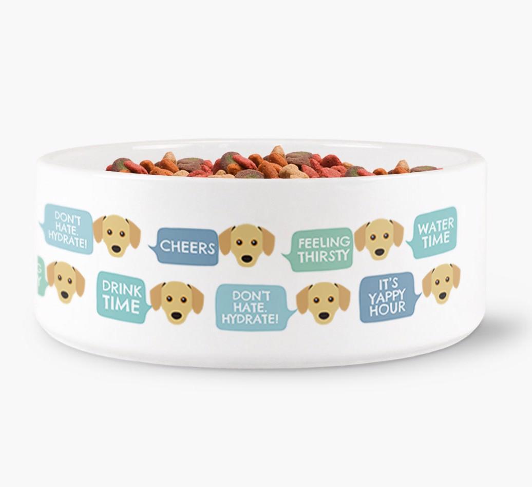 'Speech Bubble' - Personalized Dog Water Bowl for your {breedFullName}