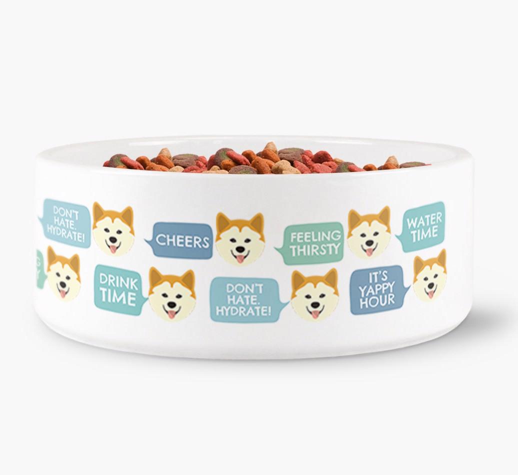 'Speech Bubble' - Personalized Dog Water Bowl for your {breedFullName}