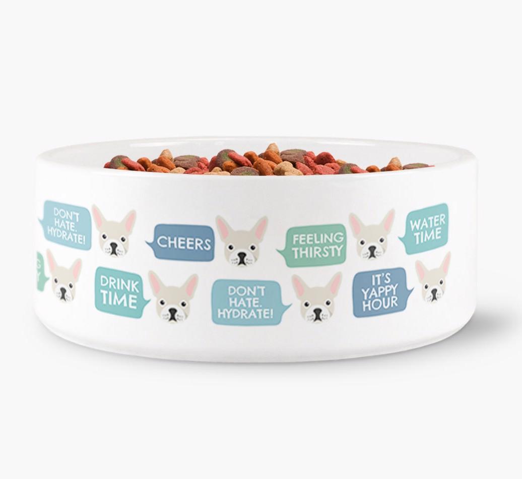 Speech Bubble Dog Water Bowl for your {breedFullName}