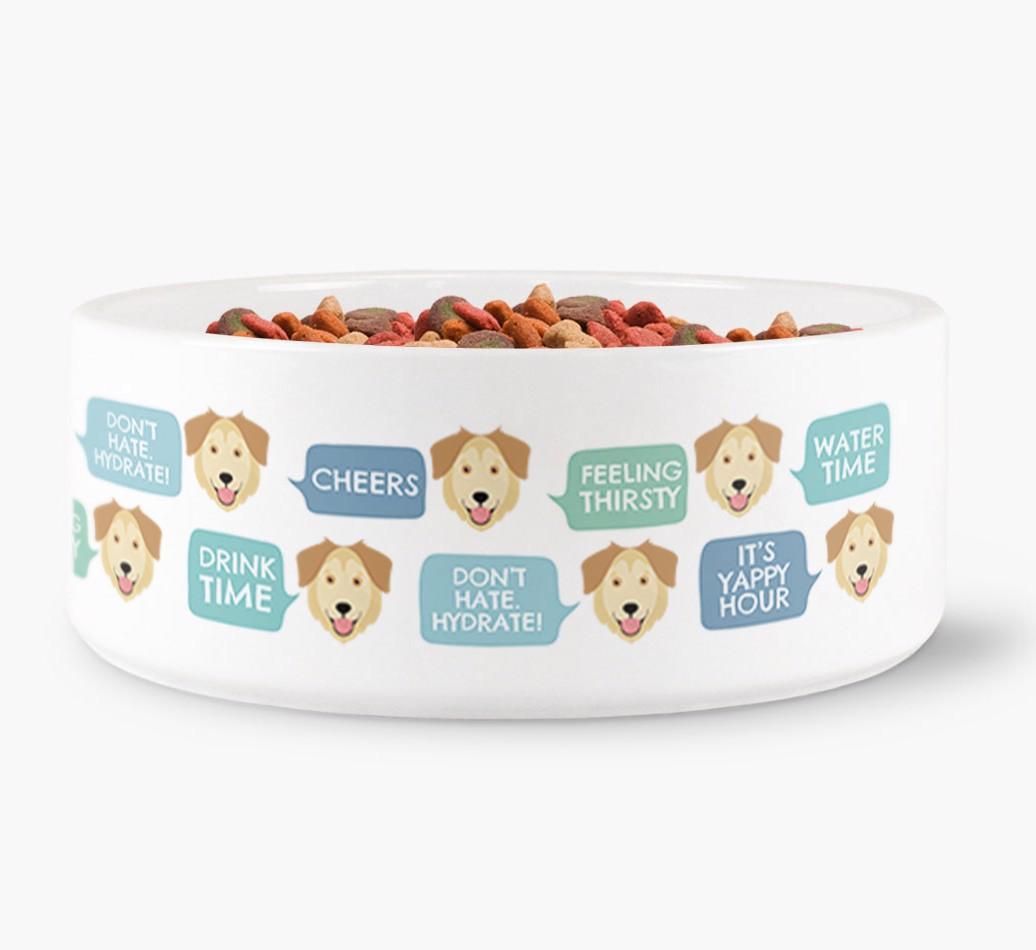 'Speech Bubble' - Personalized Dog Water Bowl for your {breedFullName}