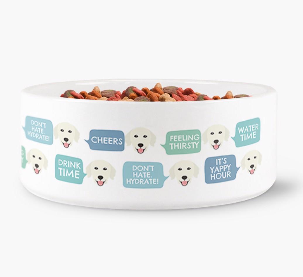'Speech Bubble' - Personalized Dog Water Bowl for your {breedFullName}