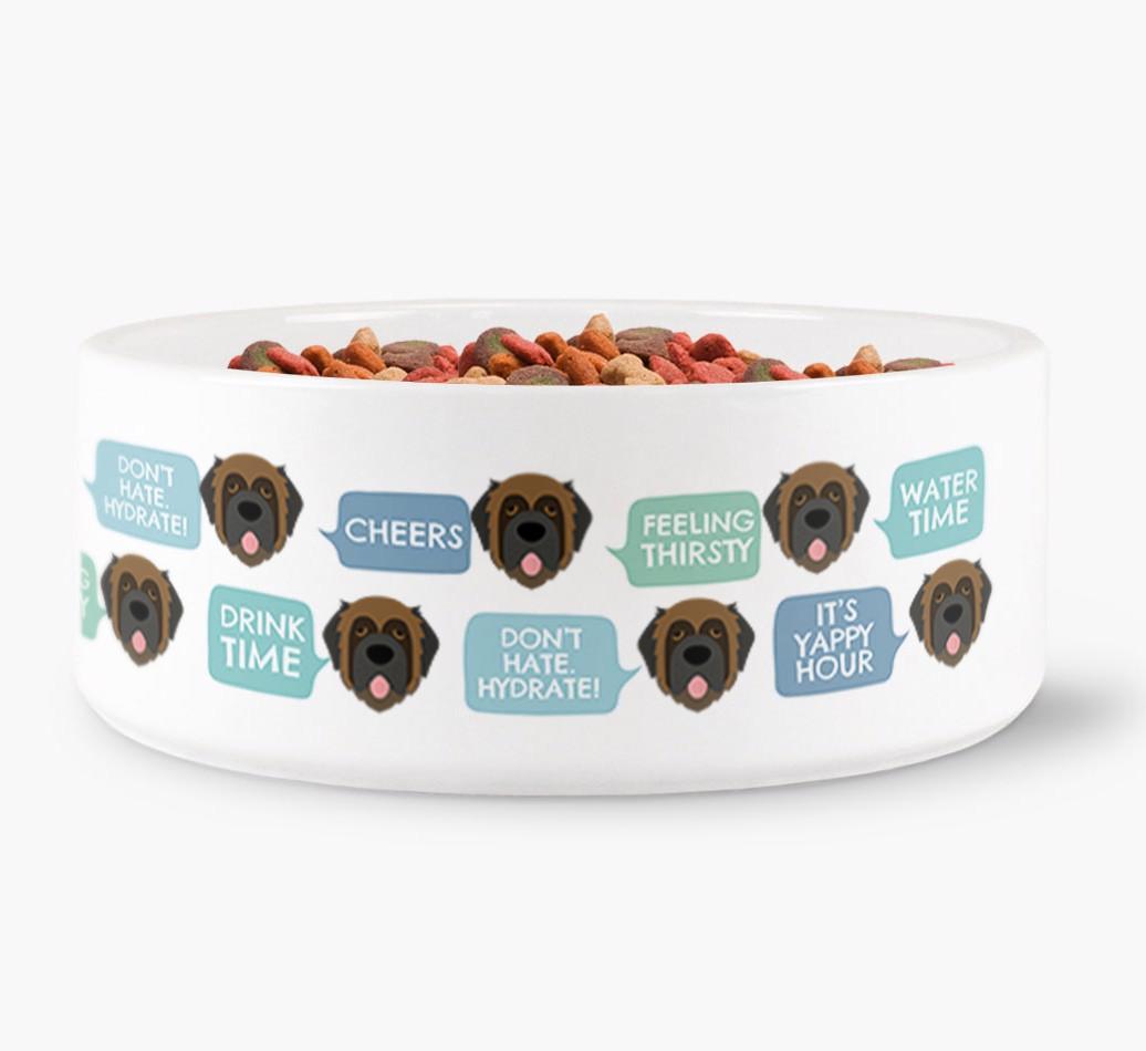 'Speech Bubble' - Personalized Dog Water Bowl for your {breedFullName}