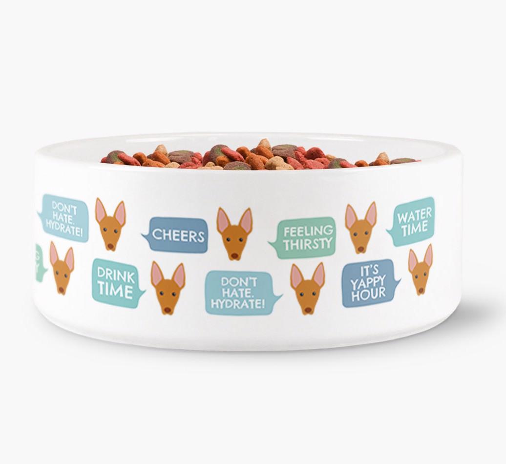 Speech Bubble Dog Water Bowl for your {breedFullName}