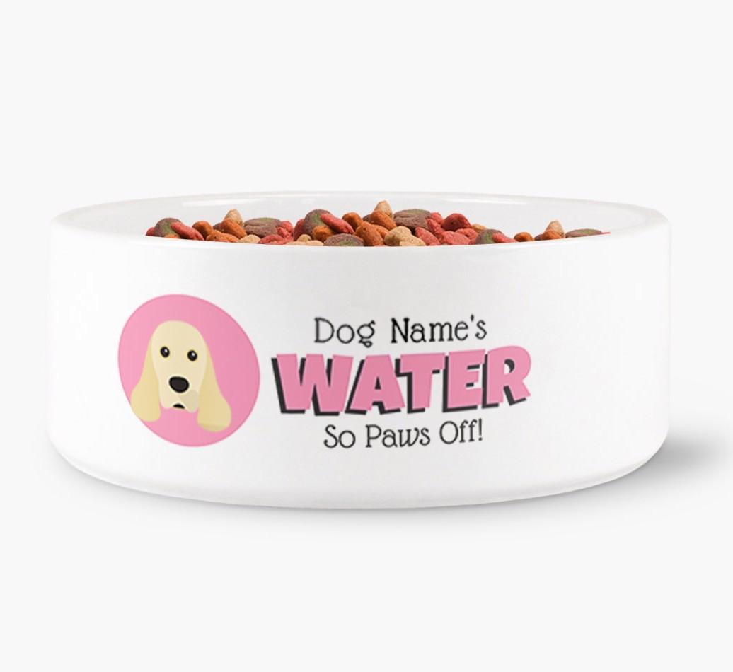 '{dogsName}'s Water' - Personalized Water Bowl for your {breedFullName}