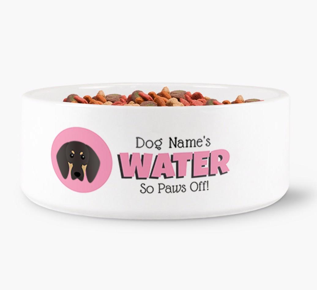 '{dogsName}'s Water' - Personalized Water Bowl for your {breedFullName}