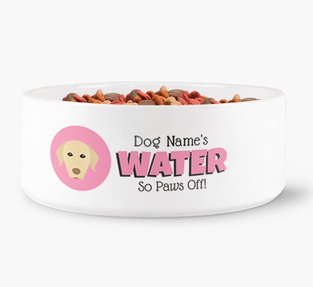 '{dogsName}'s Water' - Personalized Water Bowl for your {breedFullName}
