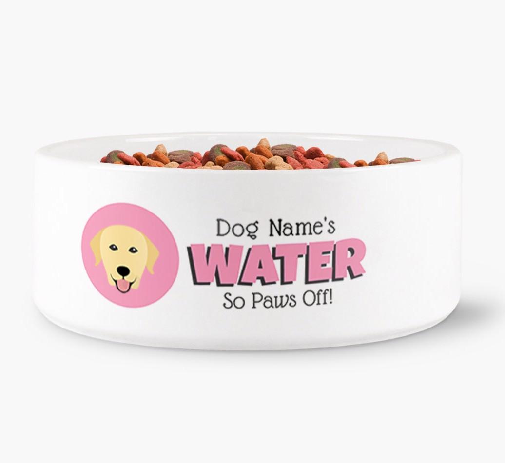 '{dogsName}'s Water' - Personalized Water Bowl for your {breedFullName}