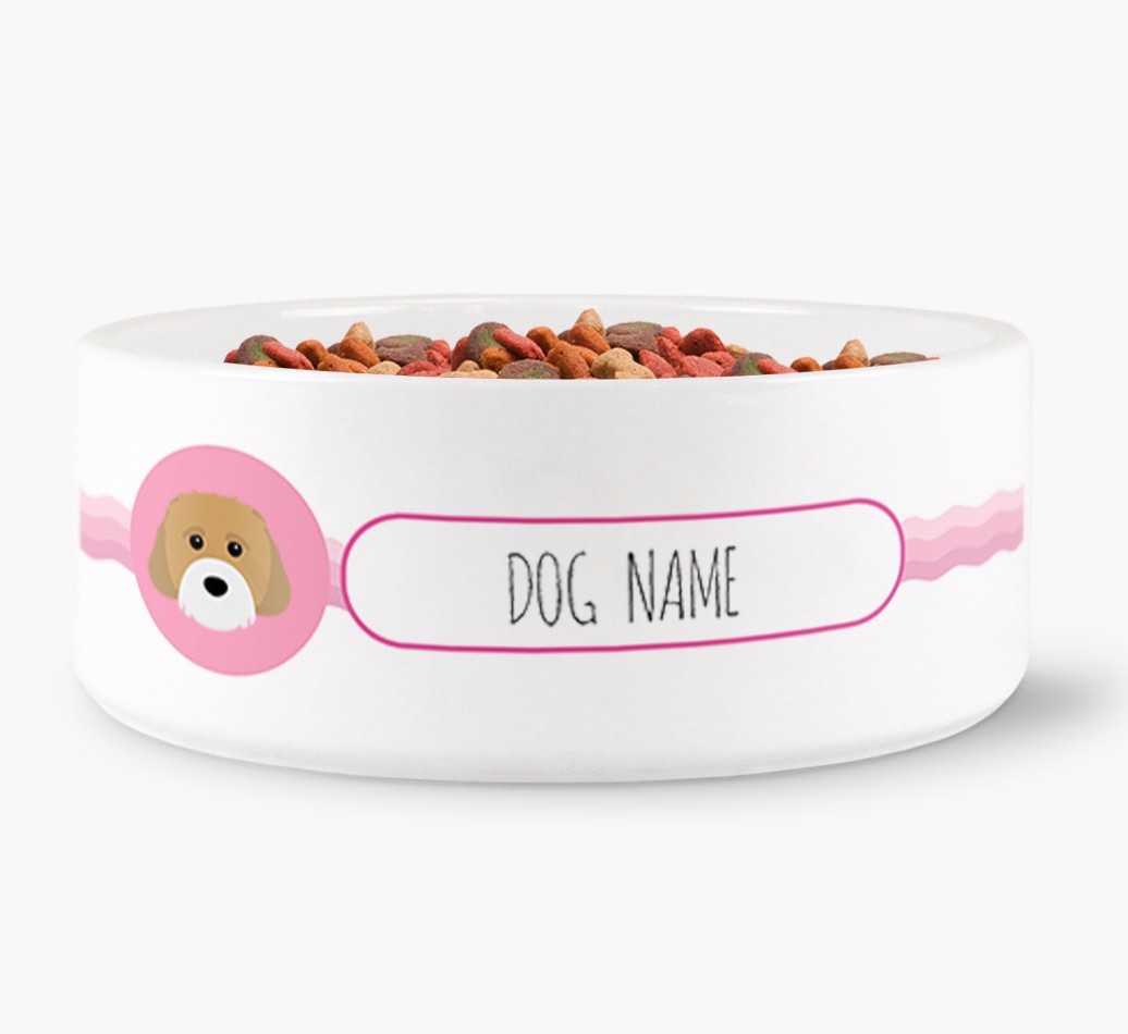 Personalised Wave Water Bowl for {dogsName}