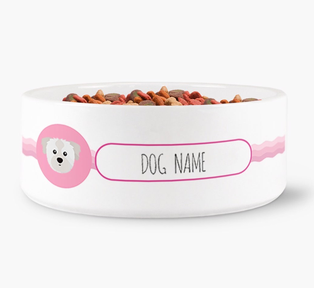 Personalised Wave Water Bowl for {dogsName}