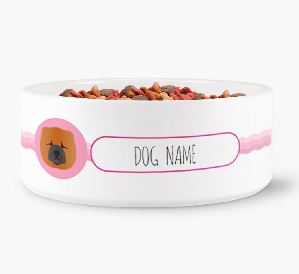 Personalised Wave Water Bowl for {dogsName}