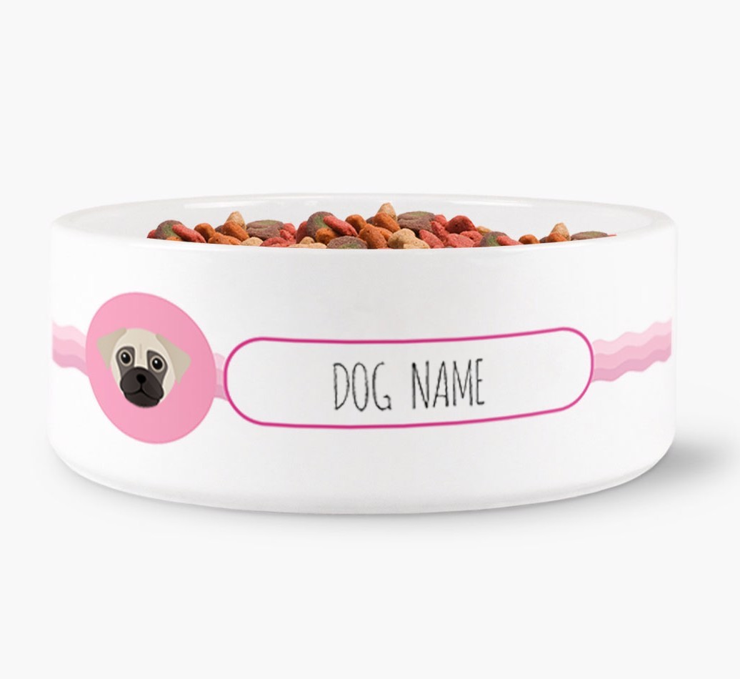 Personalised Wave Water Bowl for {dogsName}