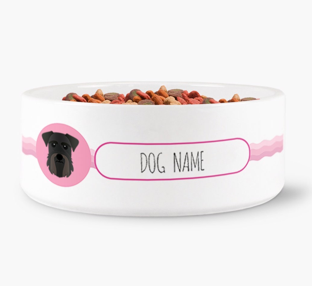 Personalised Wave Water Bowl for {dogsName}