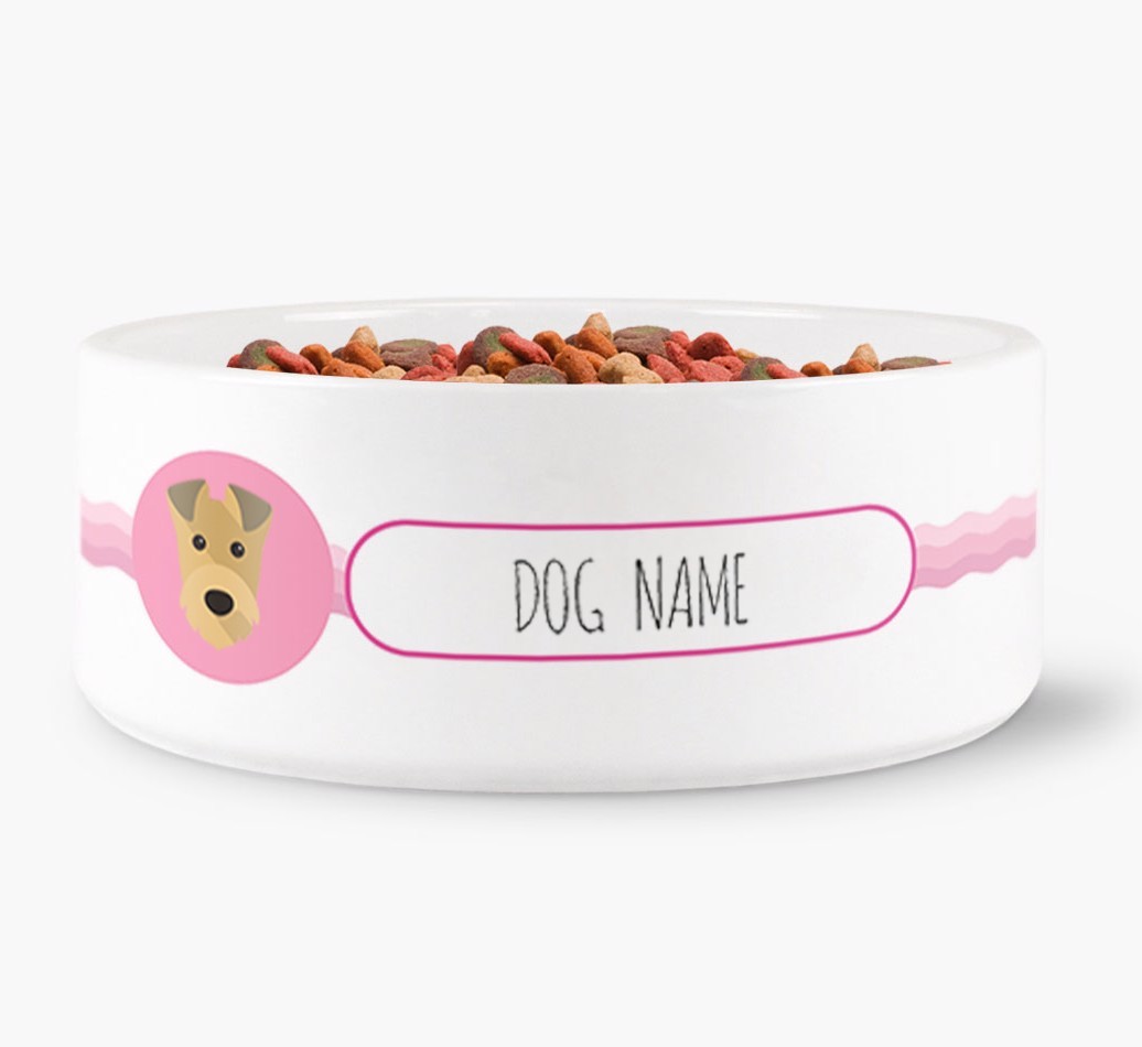 Personalised Wave Water Bowl for {dogsName}