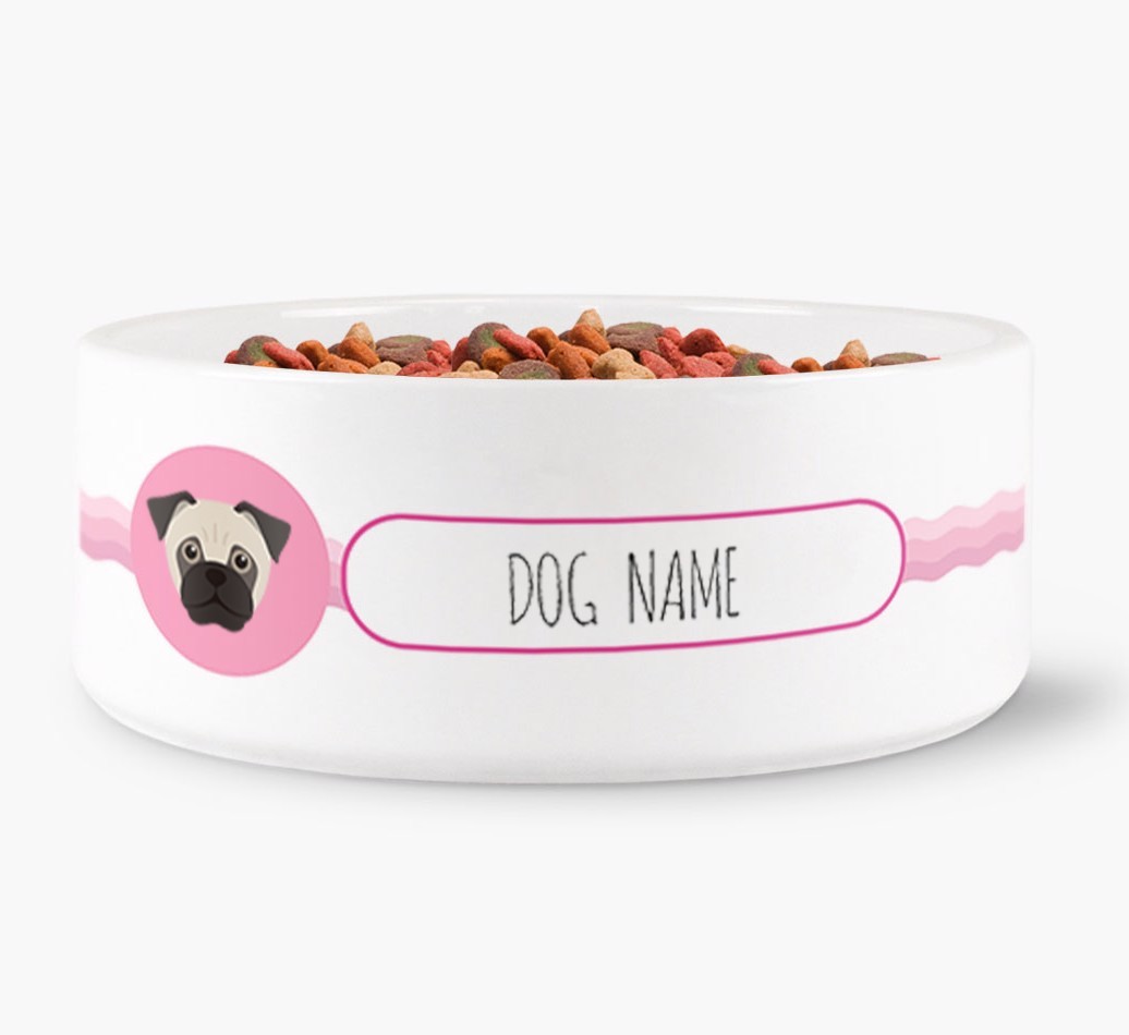Personalised Wave Water Bowl for {dogsName}