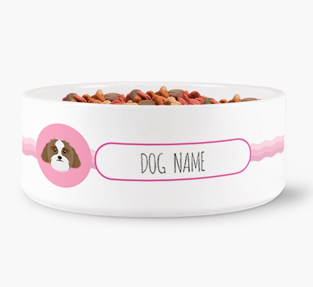 Personalised Wave Water Bowl for {dogsName}