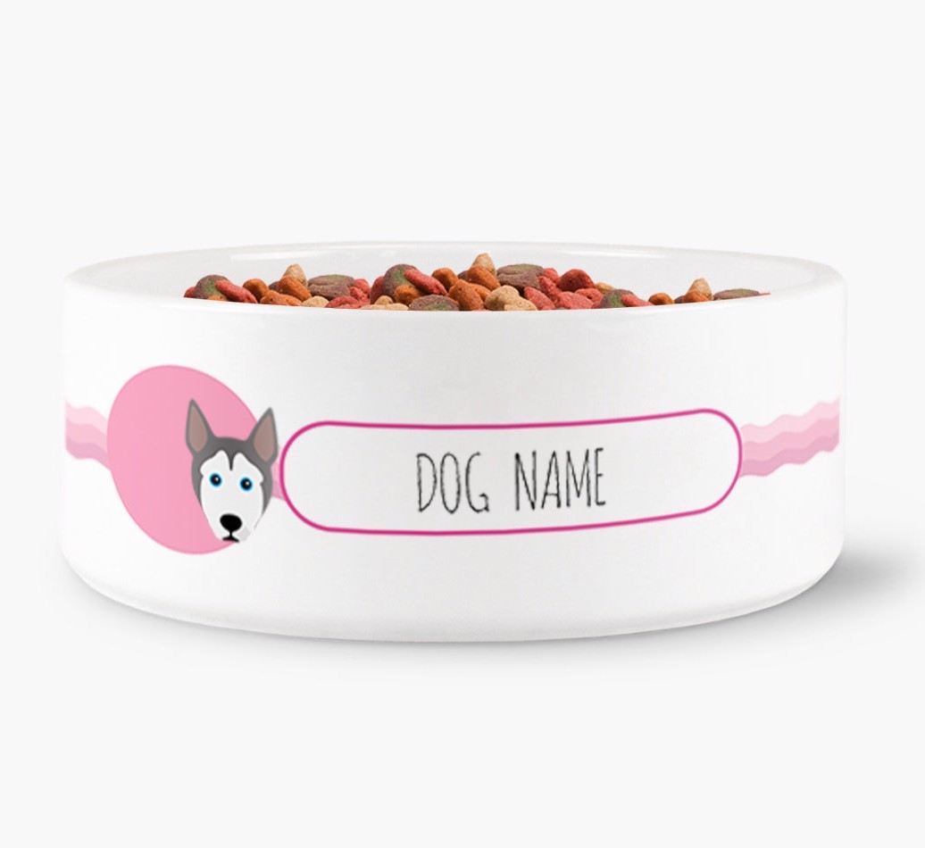 Personalised Wave Water Bowl for {dogsName}