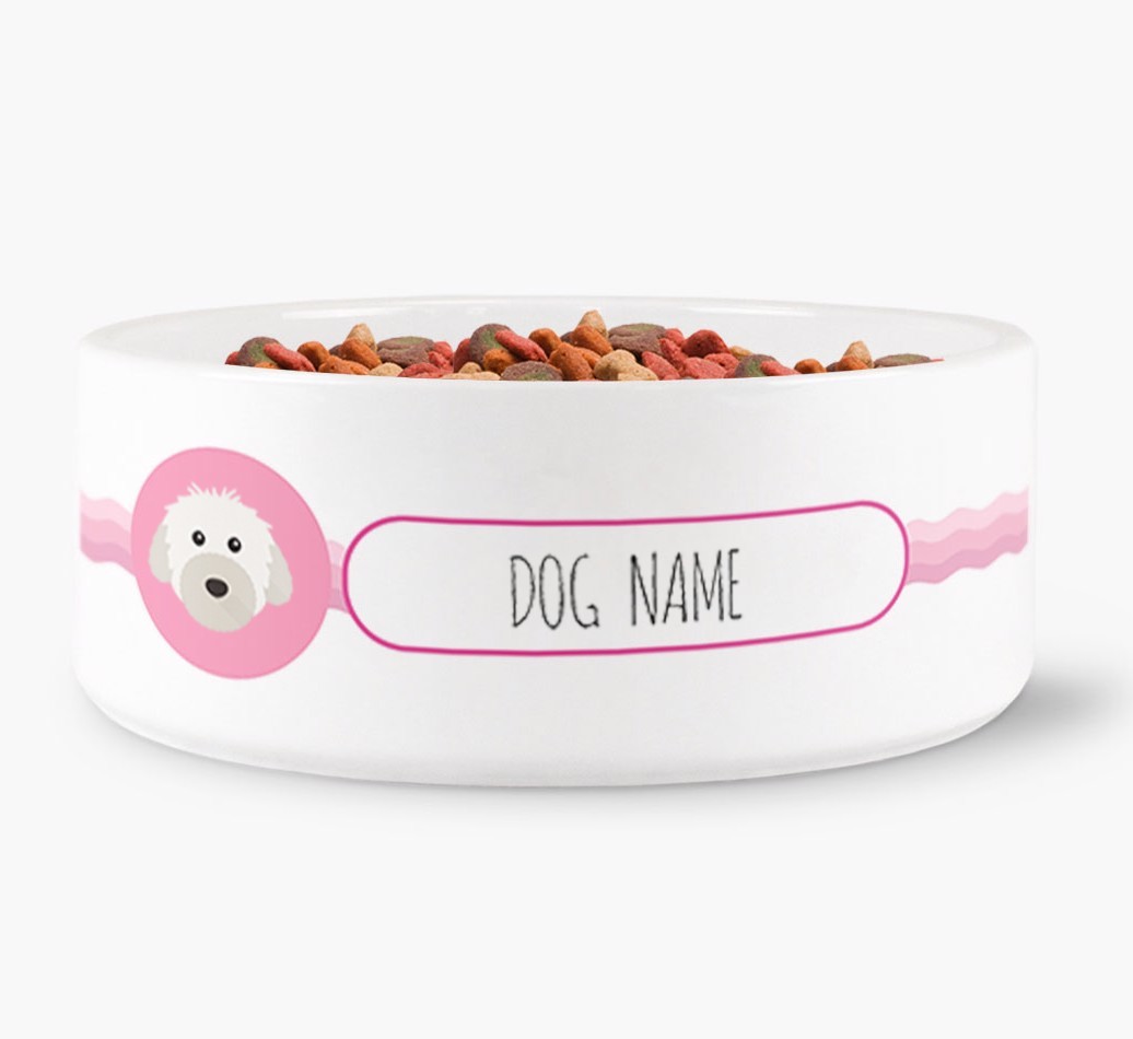 Personalised Wave Water Bowl for {dogsName}