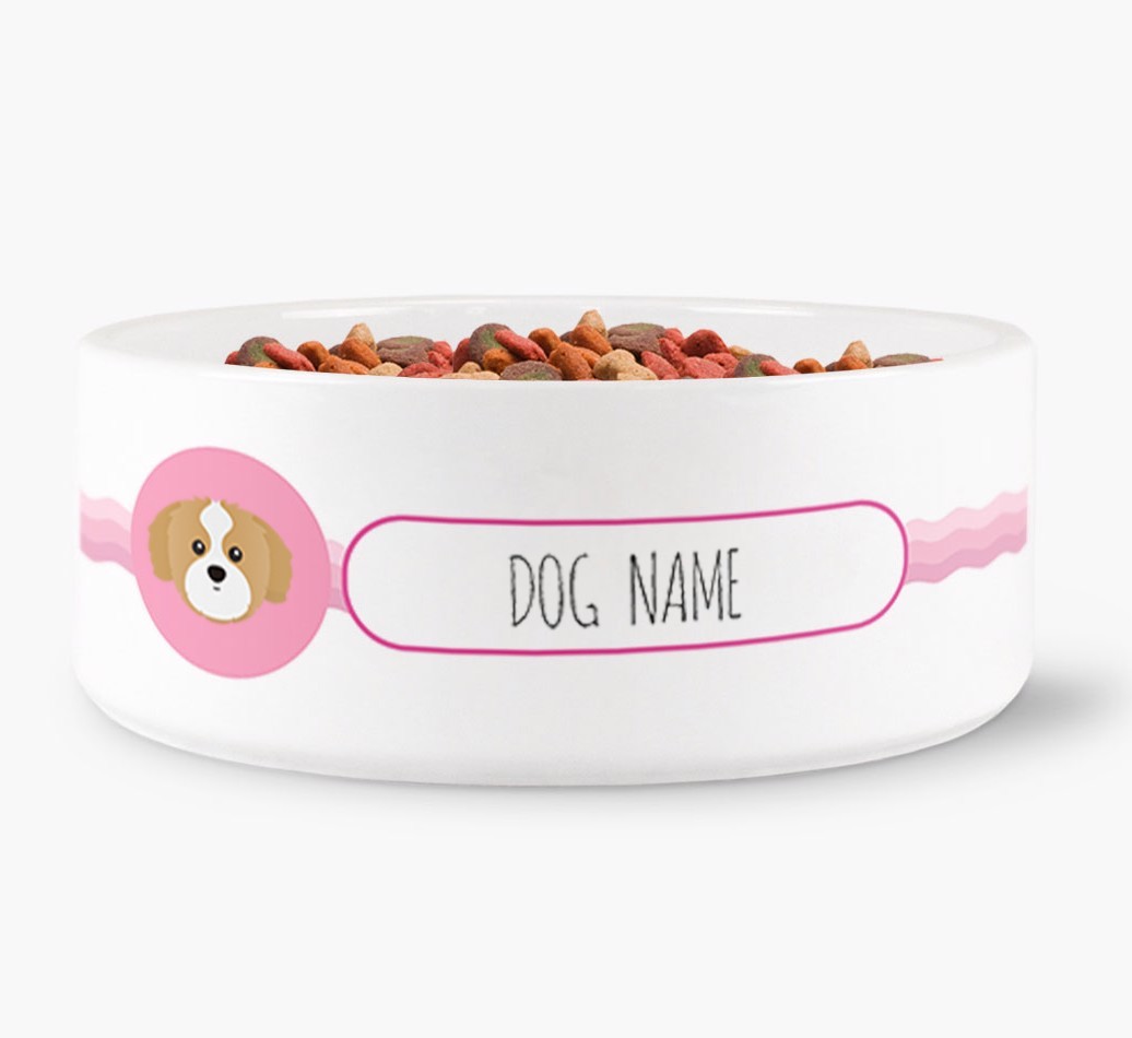 Personalised Wave Water Bowl for {dogsName}