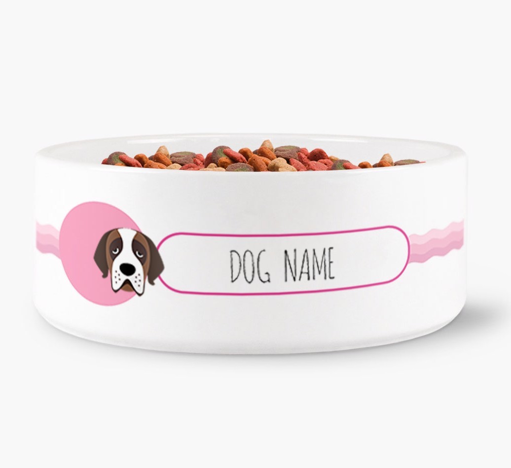 Personalised Wave Water Bowl for {dogsName}