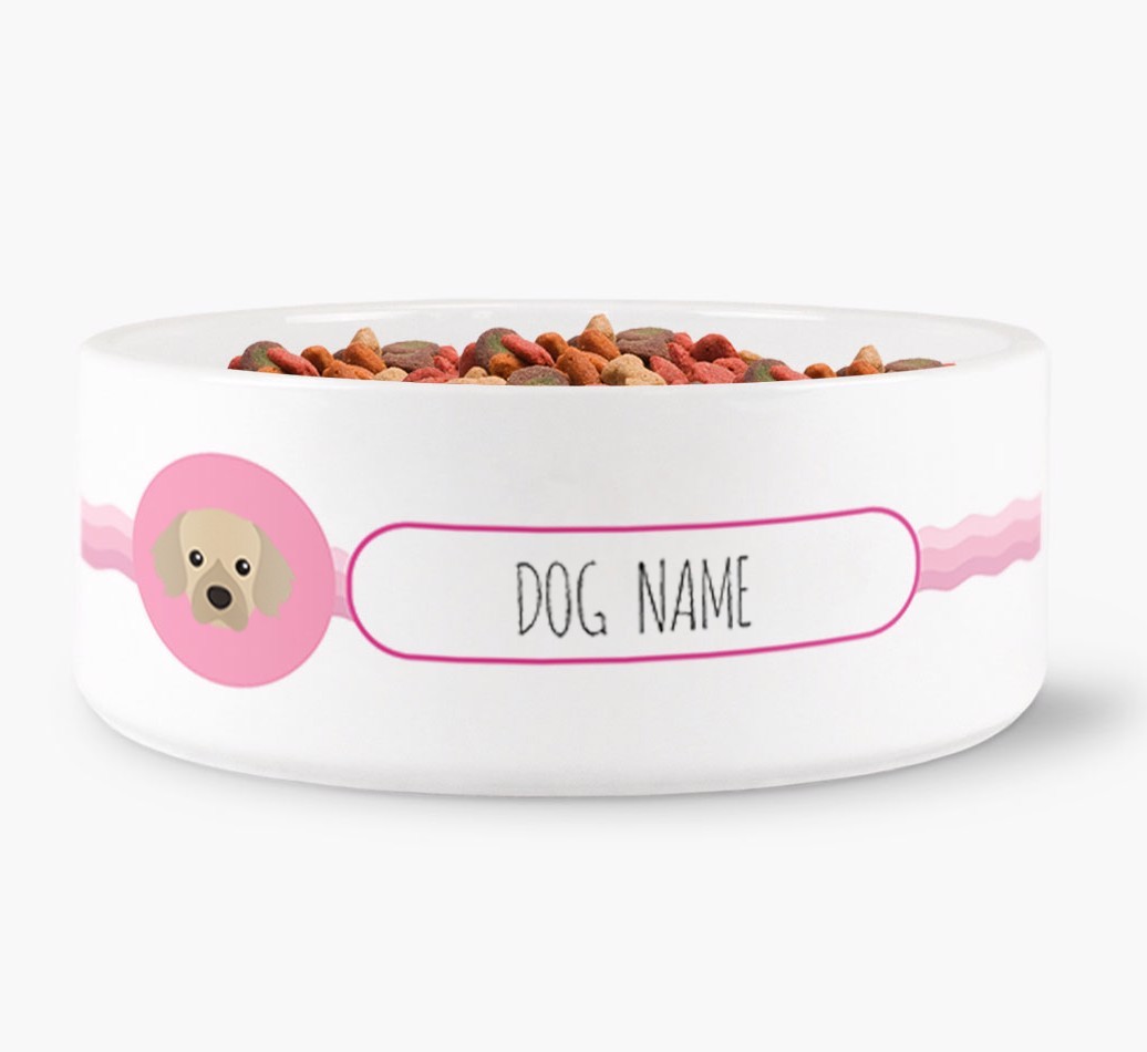 Personalised Wave Water Bowl for {dogsName}