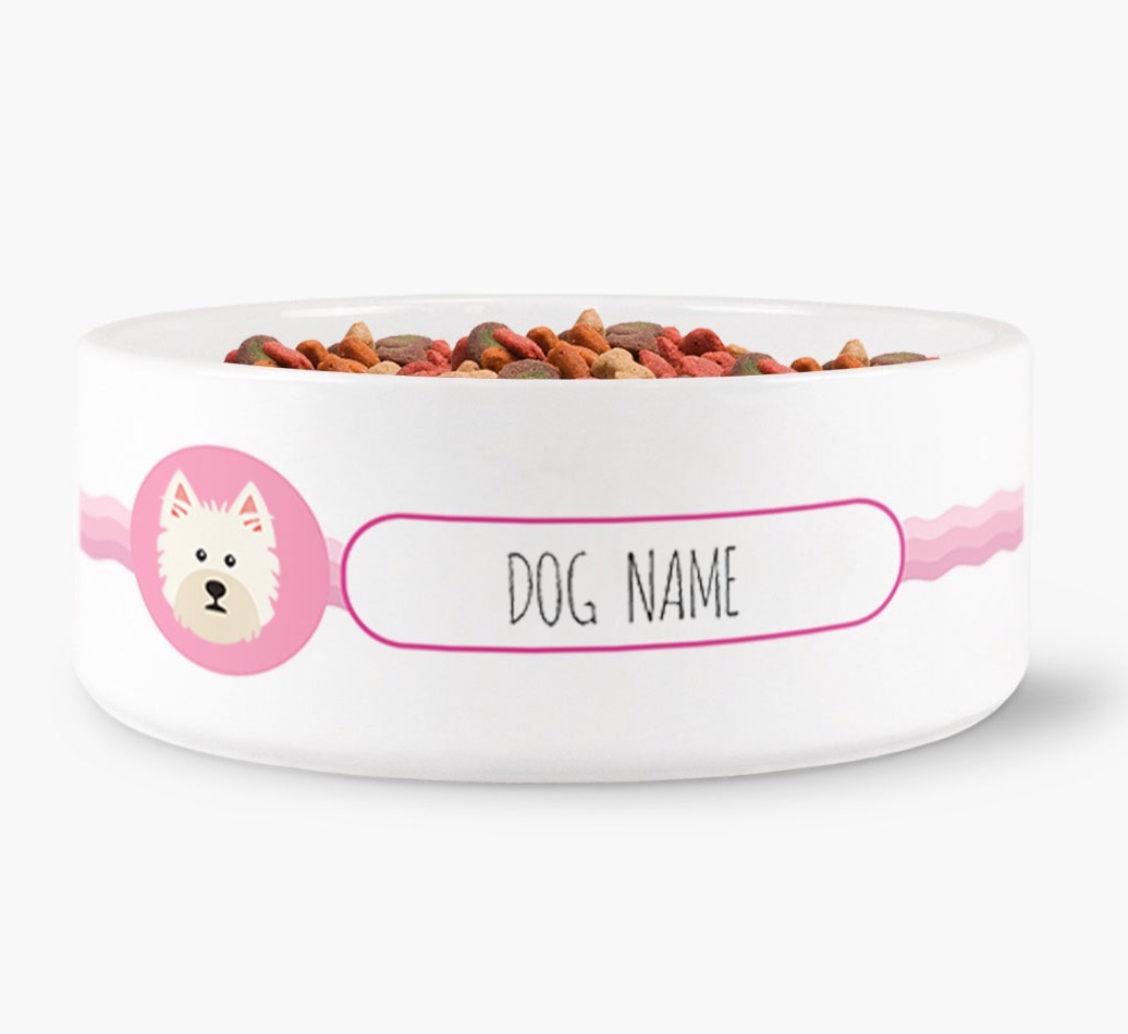 Personalised Wave Water Bowl for {dogsName}