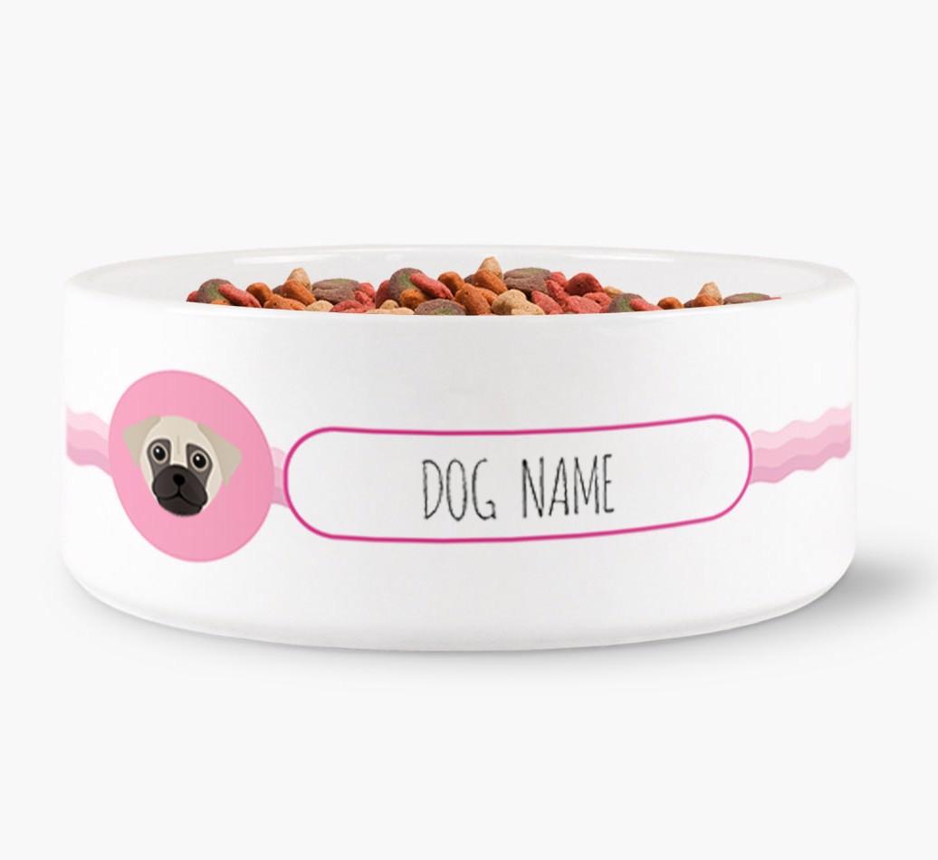 Personalized Wave Water Bowl for {dogsName}