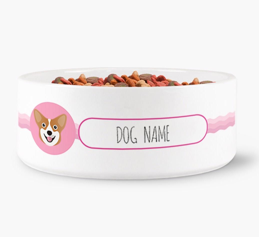 Personalized Wave Water Bowl for {dogsName}