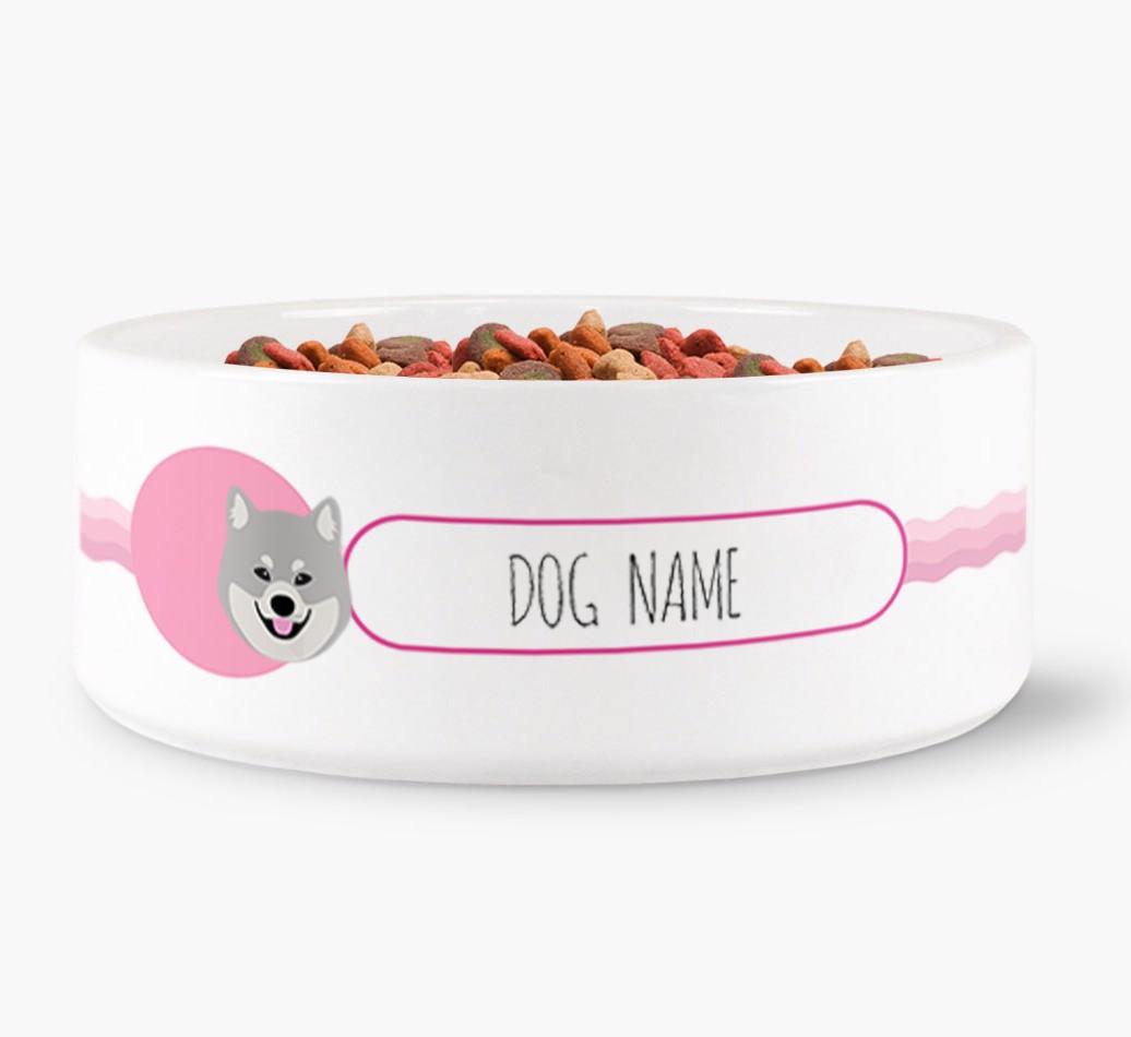 Personalized Wave Water Bowl for {dogsName}