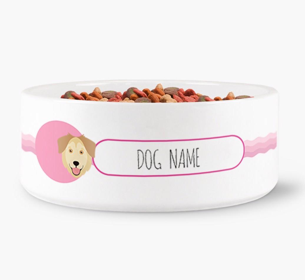 Personalized Wave Water Bowl for {dogsName}