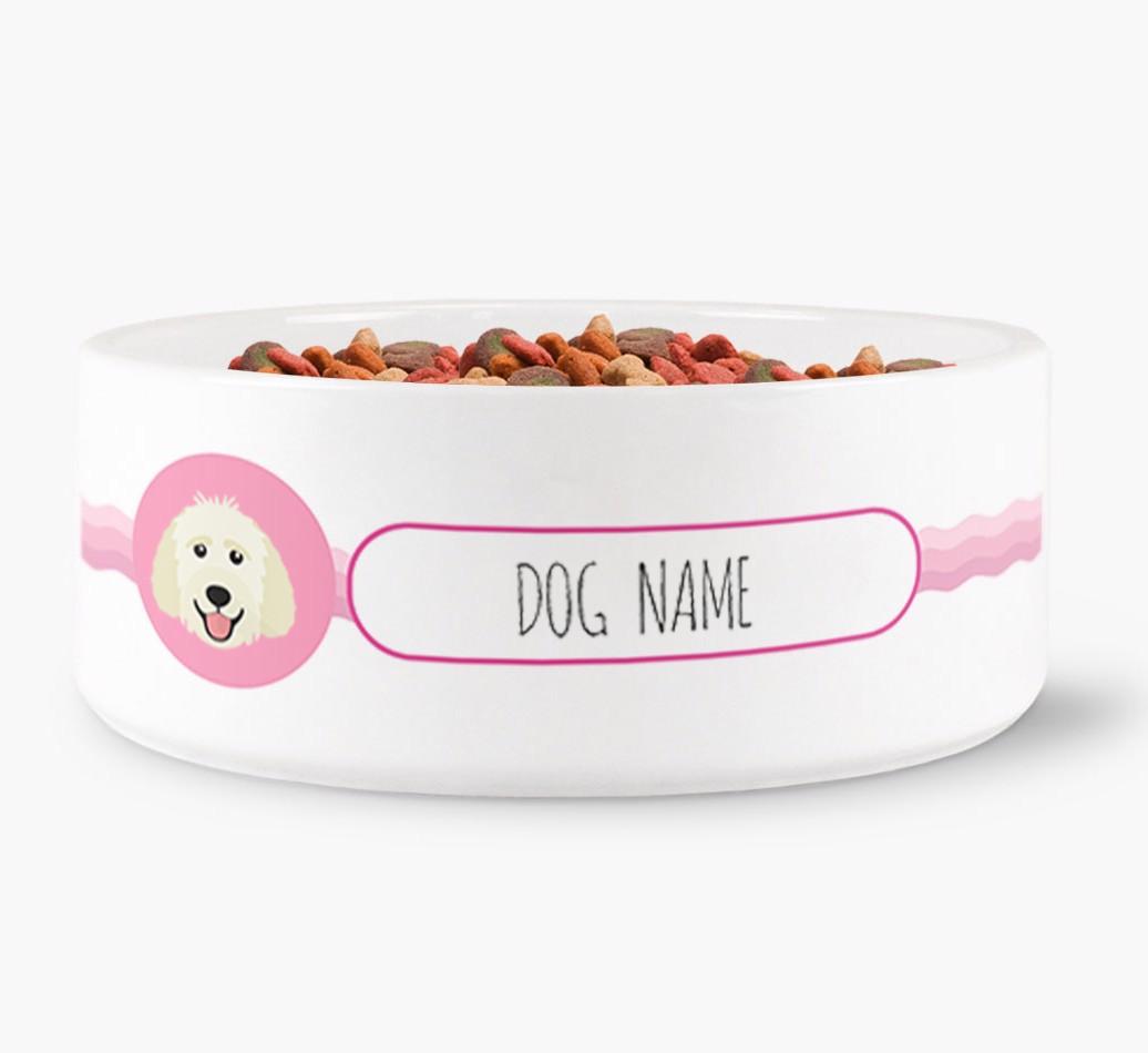 Personalized Wave Water Bowl for {dogsName}