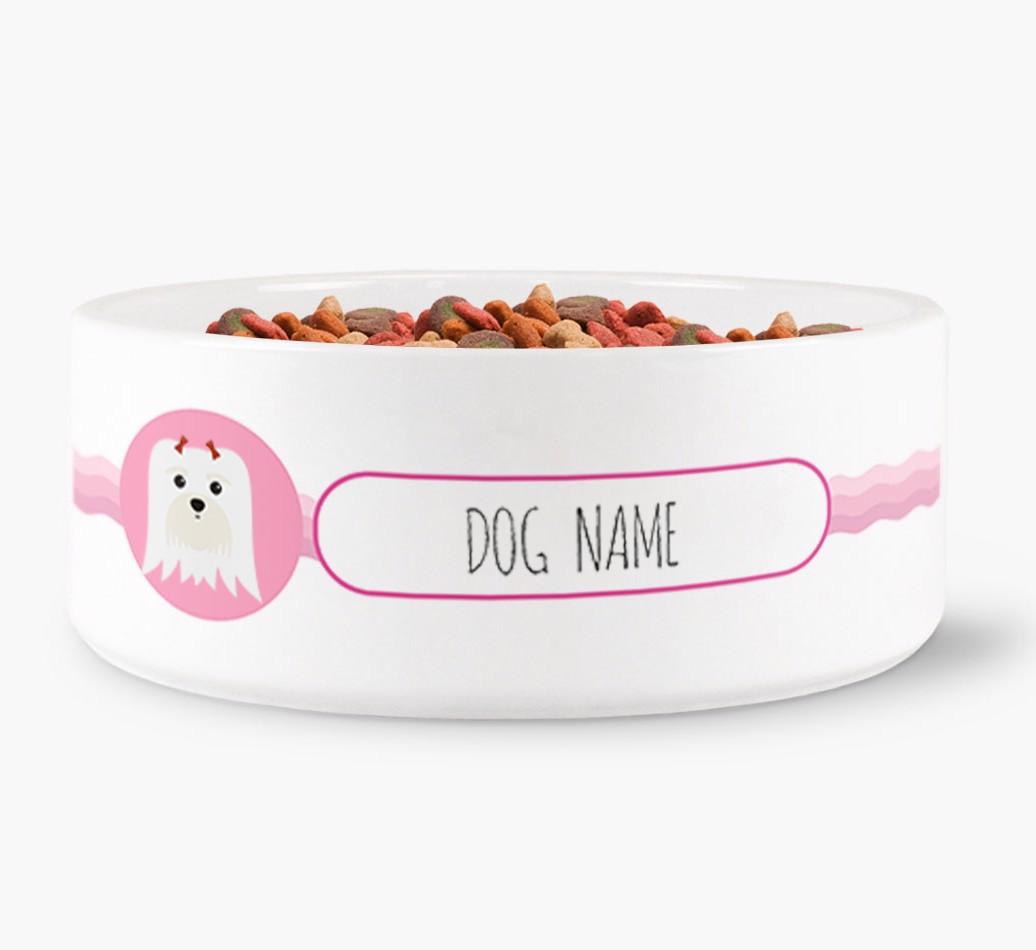 Personalized Wave Water Bowl for {dogsName}